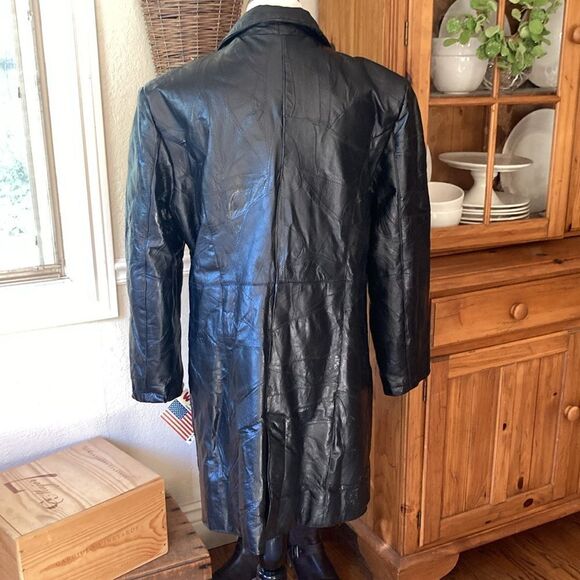 Wilda New York USA Genuine Black Leather Fully Lined Coat Women’s Size Large New - Picture 5 of 15